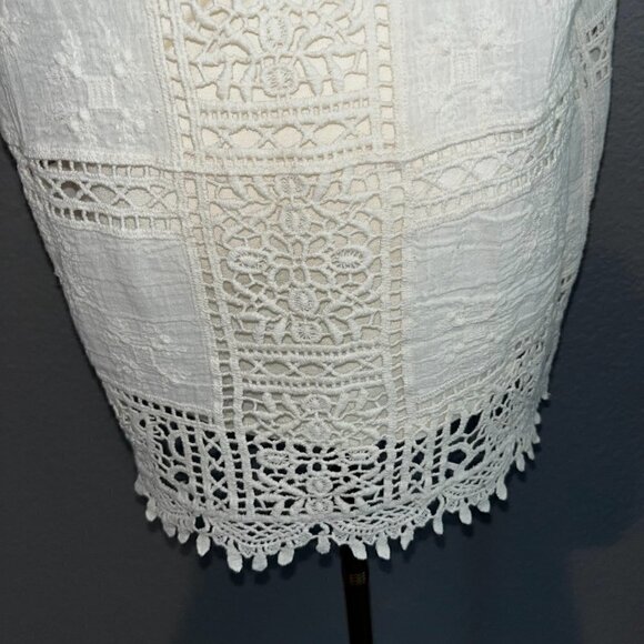 DEMOCRACY Cream Ivory Boho Lace Crochet Top with matching Cami - NWOT - Size M - Picture 6 of 12